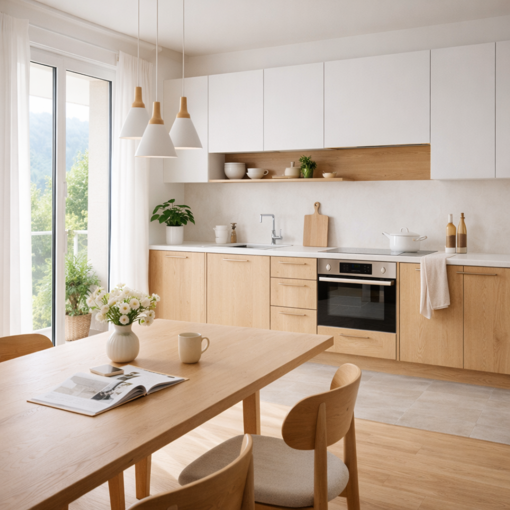 Schweizer Küche mit Haushaltsgeräten