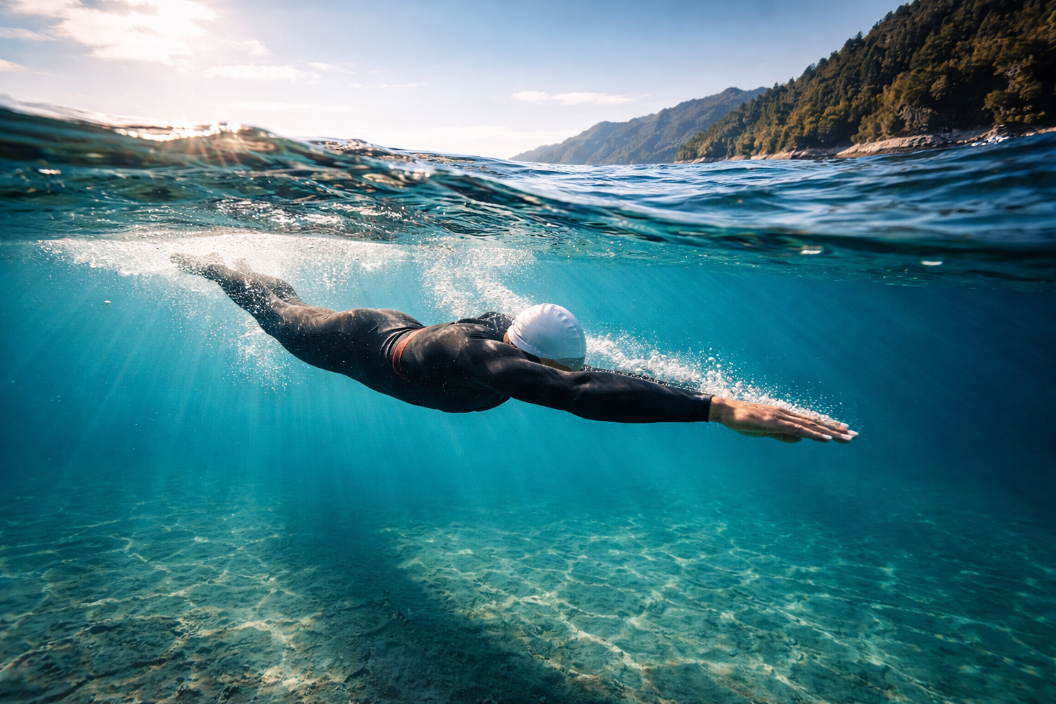 Freiwasser schwimmen